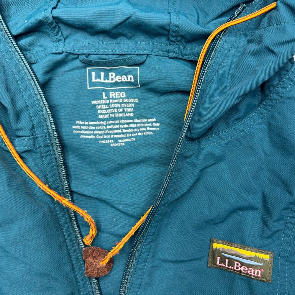 LL Bean Anorak Jacket Mens Large Multicolor Mountain Classic Colorblock Hooded - Picture 2 of 6